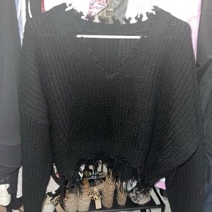 Black cropped sweater